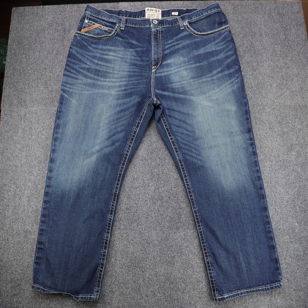 Ariat M4 Adkins Mens Relaxed Boot Cut Jeans Blue Dark Wash 44x30 10021767